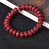 Natural Purple Cinnabar Lucky Bracelet Raw Ore Freckle Beads Charm Women Bangle