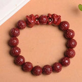 Purple Cinnabar Tiger Head Bracelet 8mm 10mm Charm Women Bangle