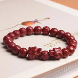 Purple Cinnabar Tiger Head Bracelet 8mm 10mm Charm Women Bangle