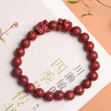 Purple Cinnabar Tiger Head Bracelet 8mm 10mm Charm Women Bangle