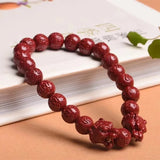 Purple Cinnabar Tiger Head Bracelet 8mm 10mm Charm Women Bangle