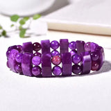 Purple Crystal Hand Carved Jade Bracelet - Men's and Women's Gift