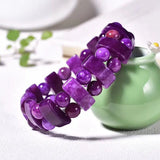 Purple Crystal Hand Carved Jade Bracelet - Men's and Women's Gift