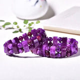 Purple Crystal Hand Carved Jade Bracelet - Men's and Women's Gift