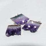 Natural Purple Crystal Quartz Stone Square Geode Druzy Amethysts Pendant