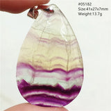 Purple Fluorite Quartz Oval Pendant Jewelry Bead Water Drop Round Rainbow AAAAAA