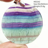 Purple Fluorite Quartz Round Pendant Necklace AAAAA