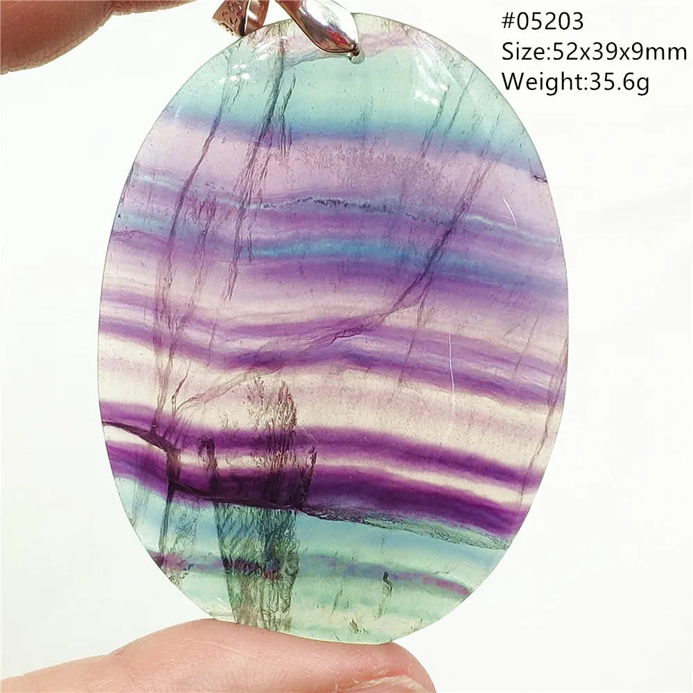 Purple Fluorite Quartz Round Pendant Necklace AAAAA