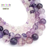 Purple Fluorite Stone Beads Round Loose Beads DIY Jewelry Making 15'' Strand