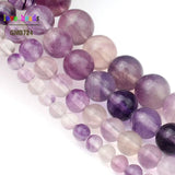 Purple Fluorite Stone Beads Round Loose Beads DIY Jewelry Making 15'' Strand