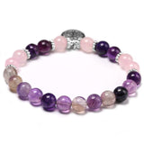 Purple Fluorite Yoga Bracelet Rose Quartz Chakra Jewelry