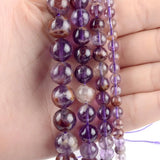Purple Ghost Crystal Quartz Stone Beads Round Loose Spacer Beads