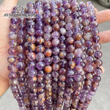 Purple Ghost Quartz Beads Round Smooth Amethyst Crystal Beads