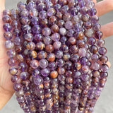 Purple Ghost Quartz Beads Round Smooth Amethyst Crystal Beads