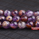 Purple Ghost Quartz Crystals Round Beads 15'' Pick Size 6/8/10/12mm