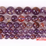 Purple Ghost Quartz Crystals Round Beads 15'' Pick Size 6/8/10/12mm