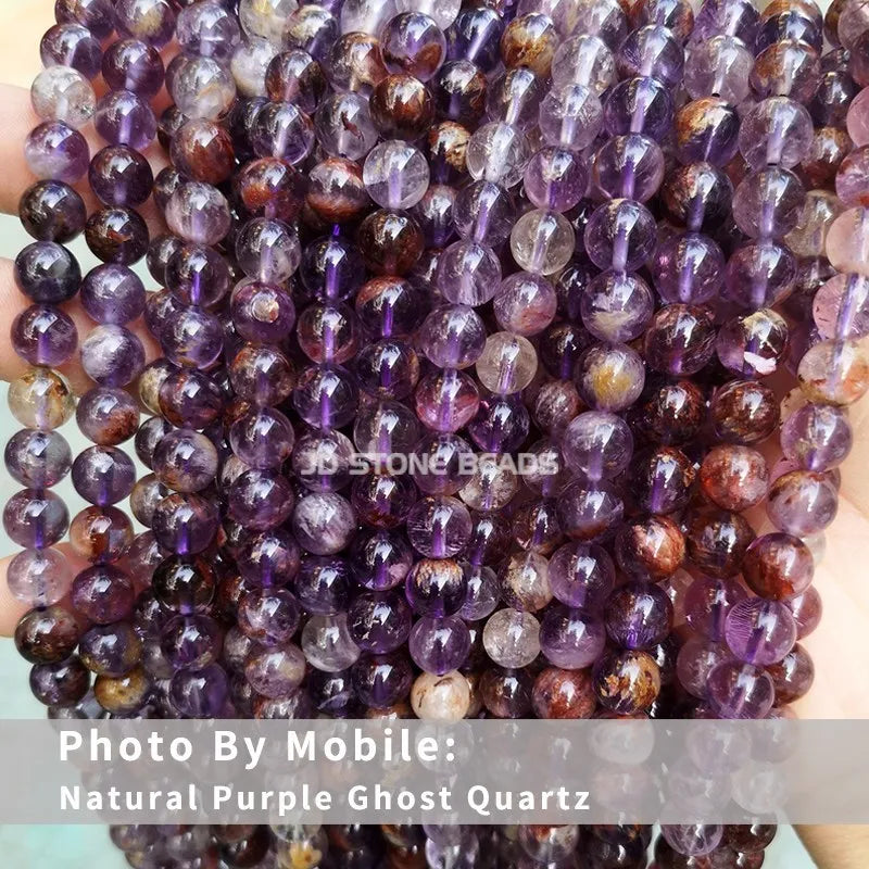 Natural Purple Ghost Quartz High 6-12mm DIY Gemstone Ornament