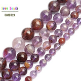 Purple Ghost Quartz Round Beads 15in Strand for Jewelry Making