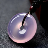 Purple Jade Donut Pendant Charms Jelcedony Chalcedony Amulet Jewelry