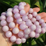 Natural Purple Kunzite 13-13.5mm Round Gem-Stone Bracelet