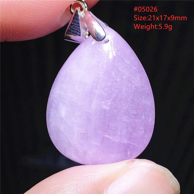 Purple Kunzite Water Drop Pendant Necklace AAAAAA