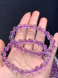 Lavender Amethyst Quartz Crystal Bracelet 8.5mm Round Beads Woman Men