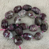 Natural Purple Lepidolite Beads 15'' Faceted Oval Olive DIY Beads