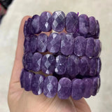 Natural Purple Lepidolite Bracelet Stone Jewelry Bangle