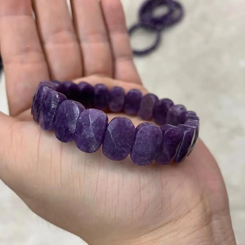 Natural Purple Lepidolite Bracelet Stone Jewelry Bangle