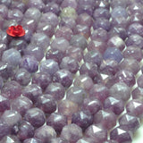 Purple Lepidolite Diamond Faceted Round Loose Beads Gemstone Bracelet Necklace