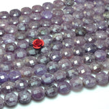 Natural Purple Lepidolite Faceted Coin Beads Gemstone DIY Jewelry Making