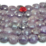 Natural Purple Lepidolite Faceted Coin Beads Gemstone DIY Jewelry Making