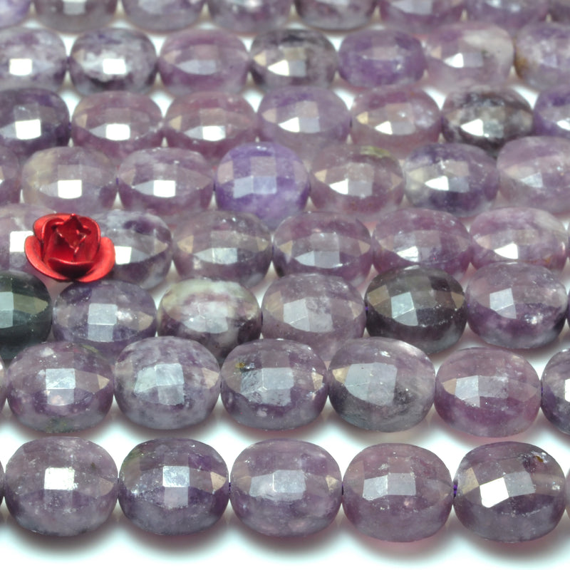 Natural Purple Lepidolite Faceted Coin Beads Gemstone DIY Jewelry Making
