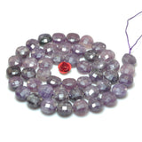 Natural Purple Lepidolite Faceted Coin Beads Gemstone DIY Jewelry Making