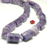 Natural Purple Lepidolite Faceted Tube Loose Beads Gemstone Bracelet Necklace