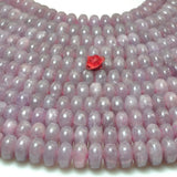 Natural Purple Lepidolite Smooth Rondelle Loose Beads Gemstone