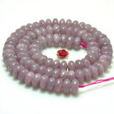Natural Purple Lepidolite Smooth Rondelle Loose Beads Gemstone