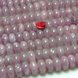 Natural Purple Lepidolite Smooth Rondelle Loose Beads Gemstone