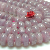 Natural Purple Lepidolite Smooth Rondelle Loose Beads Gemstone