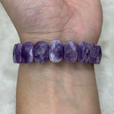 Natural Purple Lepidolite Stone Beads Bracelet
