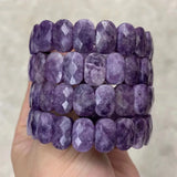 Natural Purple Lepidolite Stone Beads Bracelet