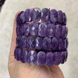 Purple Lepidolite Stone Bracelet Natural Gemstone Bangle