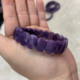 Purple Lepidolite Stone Bracelet Natural Gemstone Bangle
