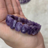 Natural Purple Lepidolite Stone Beads Bracelet