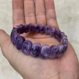 Natural Purple Lepidolite Stone Beads Bracelet
