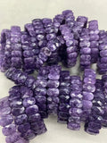 Purple Lepidolite Stone Beads Bracelet Gemstone Jewelry Bangle