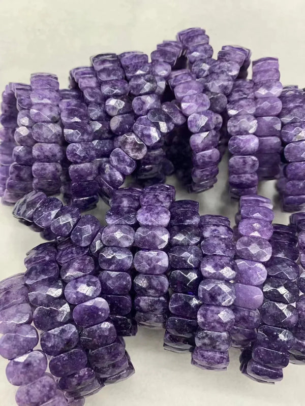 Purple Lepidolite Stone Bracelet Energy Academic Jewelry