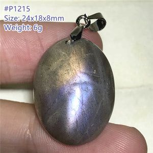 Labradorite Pendant Jewelry Natural Purple Light Healing Gift Crystal 24x18x8mm