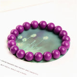 Purple Phosphosiderite Bracelet Healing Crystal Beads Stretch 7-11mm