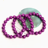 Purple Phosphosiderite Bracelet Healing Crystal Beads Stretch 7-11mm